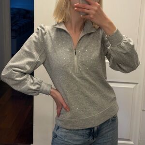 Generation Love Gray Zip-Up Crystal Sweatshirt
